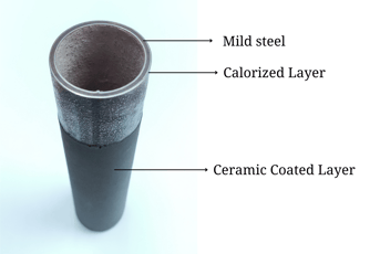 Comparison between MS pipe, Ceramic Coated Lance pipe and Calorized Lance Pipe
